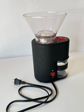 Bodum Bistro Electric Coffee Grinder - White with Red Accents